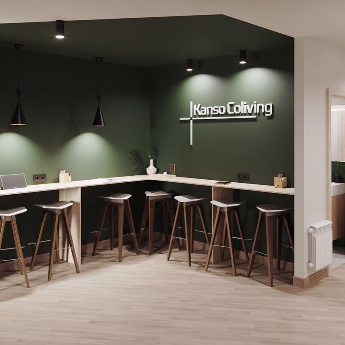 Habitación de Kanso Coliving espacio comunitario