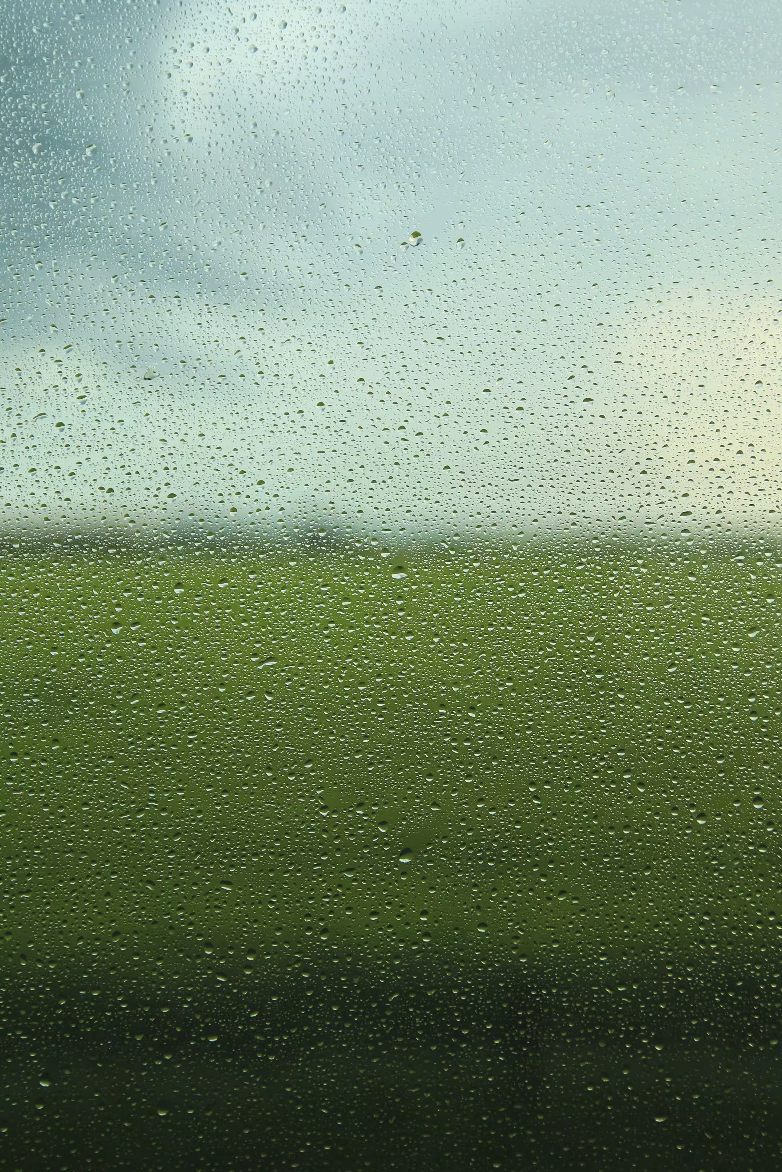 Una ventana con gotas de lluvia
